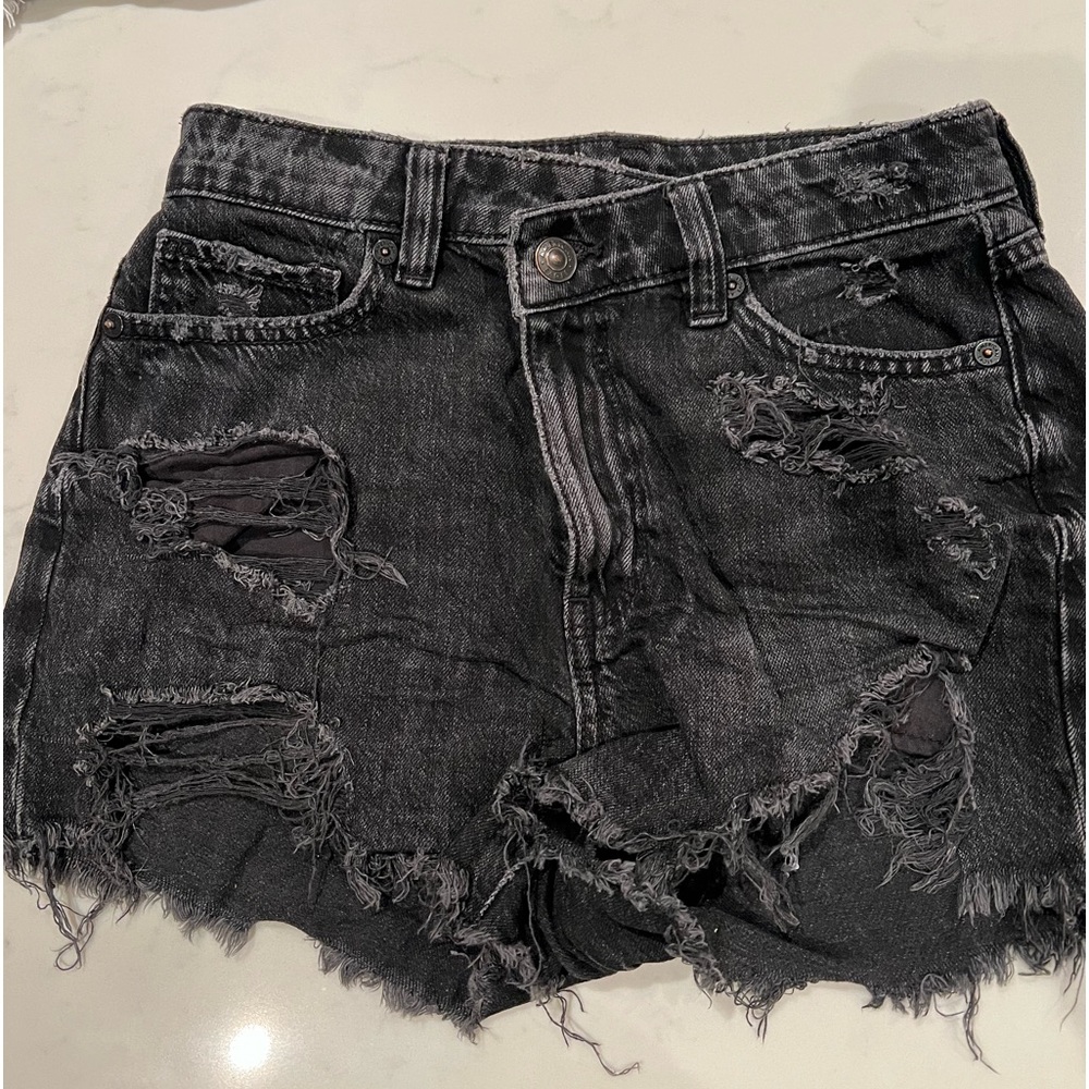 American Eagle black jean shorts